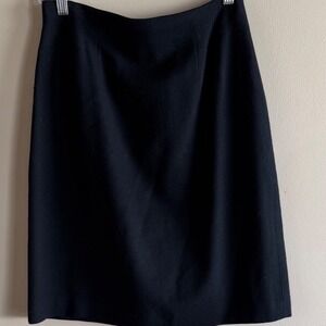 CHAUS Petite Wool Blend Black Pencil Skirt Size 12 Career Office Classic